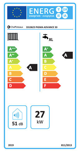 etiqueta de eficiencia energetica caldera chaffoteaux pigma advance 35